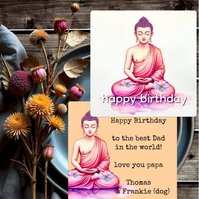 Buddha Watercolor Birthday, Meditation / Yoga Card (Creator Uploaded)