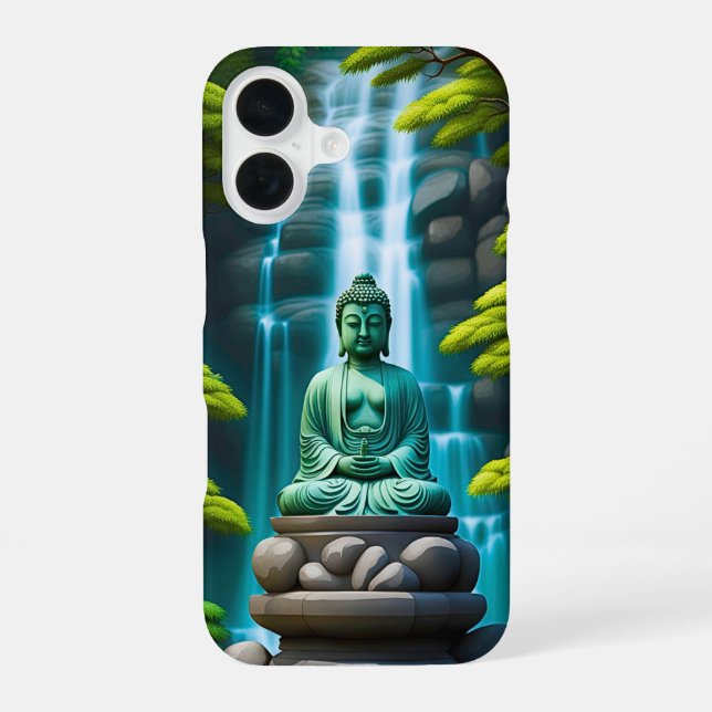Buddha Waterfall iPhone 16 Case (Back)