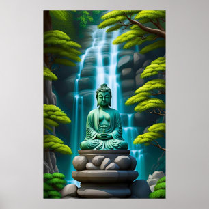 Buddha Waterfall Poster