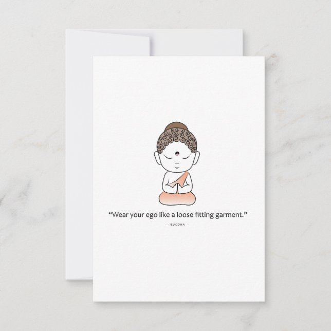 Buddha With A Wise Saying Thank You Card (Front)