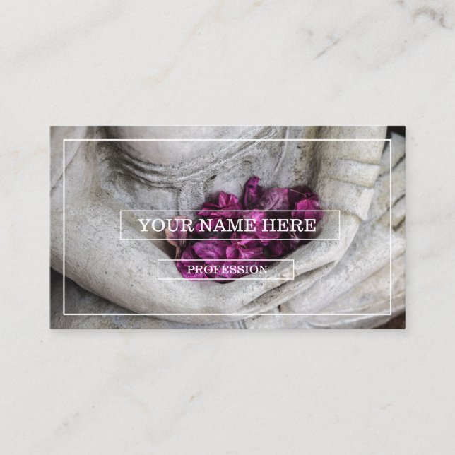 BUDDHA WITH BLOSSOMS  BUSINESS CARD (Front)