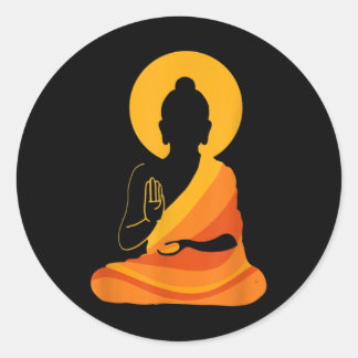 Buddha YingYang Zen Yoga, Relax, Enjoy Life Classic Round Sticker