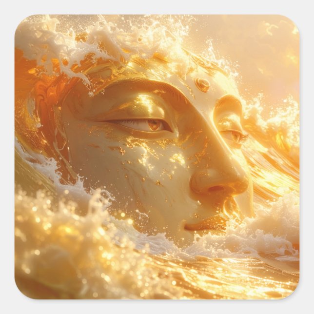 BUDDHA - ZEN BUDDHISM SQUARE STICKER (Front)