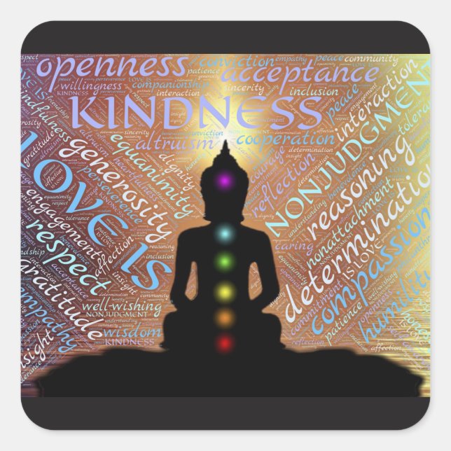 Buddha Zen Spiritual Enlightenment Love Sticker (Front)