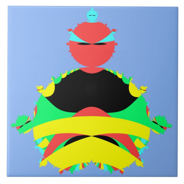 Buddhabrot Mandelbrot Set Gautama Buddha Image Ceramic Tile (Front)