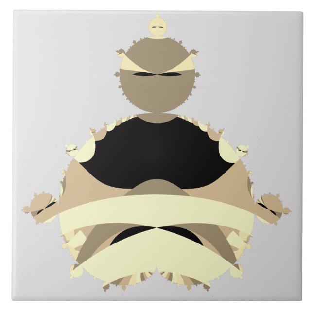 Buddhabrot Mandelbrot Set Gautama Buddha Image Ceramic Tile (Front)