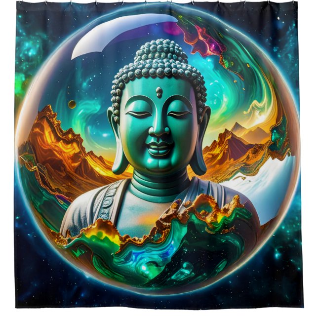 Buddhacore sphere 001 shower curtain (Front)