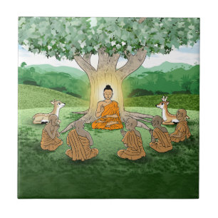 Buddha's First Sermon Teaching Ceramic Tile