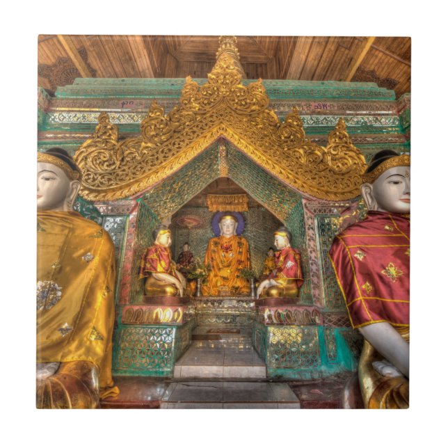 Buddhas In A Temple Tile (Front)