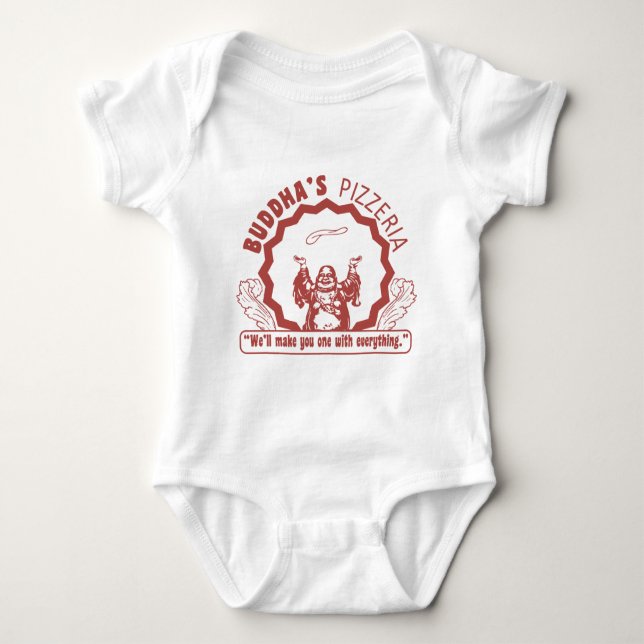 Buddha's Pizzeria Baby Bodysuit (Front)