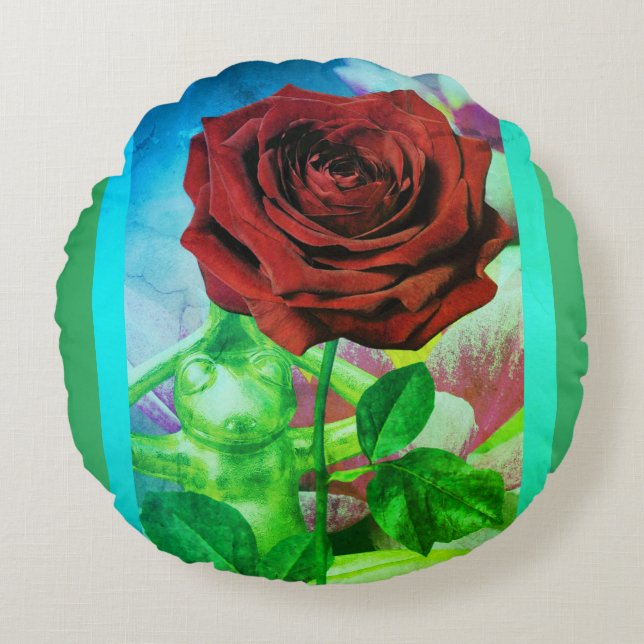 BuddhaToday V3.blu #4 Flowering Frog Pillow (Front)