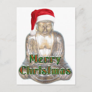 Buddhism - Buddha - Merry Christmas Hat Holiday Postcard