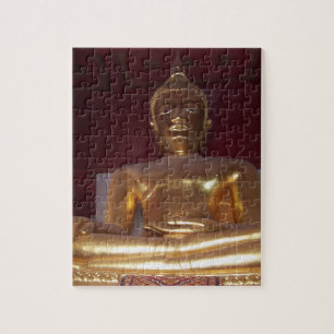 buddhism, buddha, statue, religion, golden, asia, jigsaw puzzle