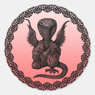 buddhism cobra classic round sticker
