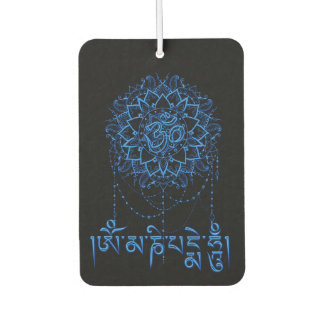 Buddhism Mani Mantra In Blue With Mandala Car Air Freshener