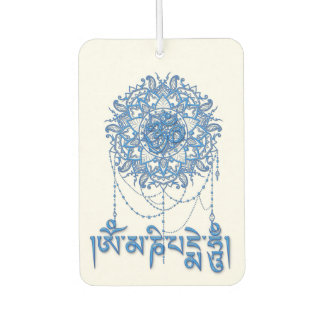 Buddhism Mani Mantra In Blue With Mandala Car Air Freshener