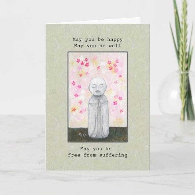 Buddhism Prayers for all Friends Support Caring  Card (Front)