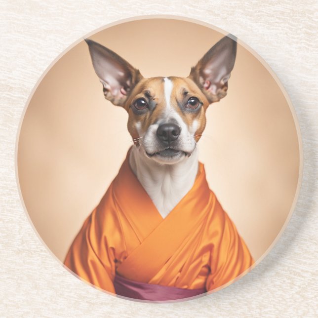 Buddhist Brazilian Terrier Coaster (Front)