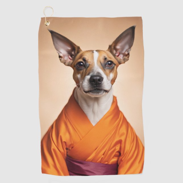 Buddhist Brazilian Terrier Golf Towel (Front)