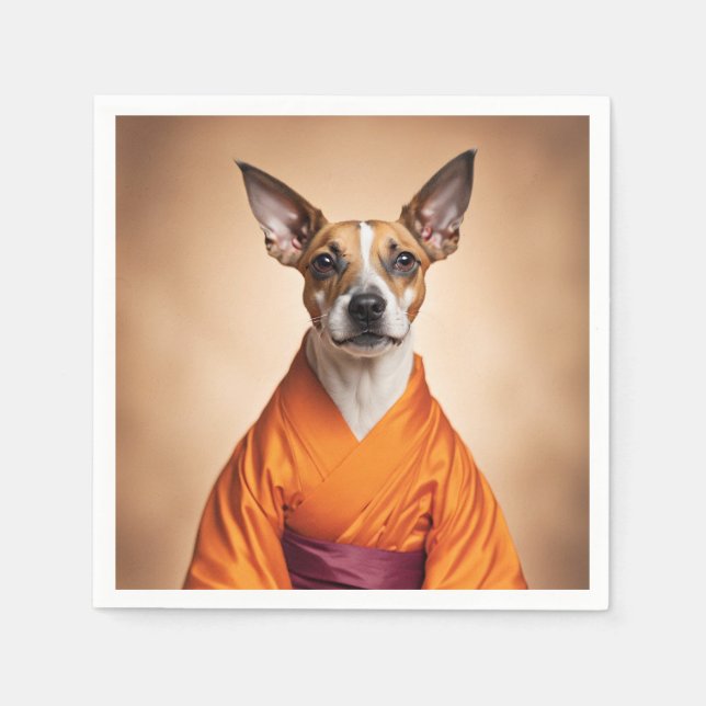 Buddhist Brazilian Terrier Napkin (Front)