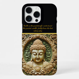 Buddhist Carving With Leaves and Orbs iPhone 16 Pro Max Case