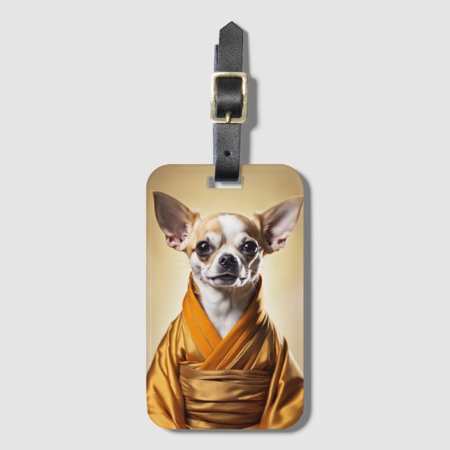 Buddhist Chihuahua Luggage Tag (Front Vertical)