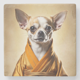 Buddhist Chihuahua Stone Coaster