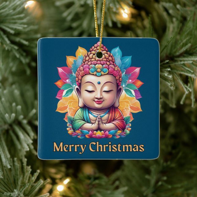 Buddhist Christmas Ceramic Ornament (Tree)