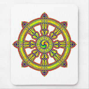 Buddhist Dharma Chakra Mouse Pad