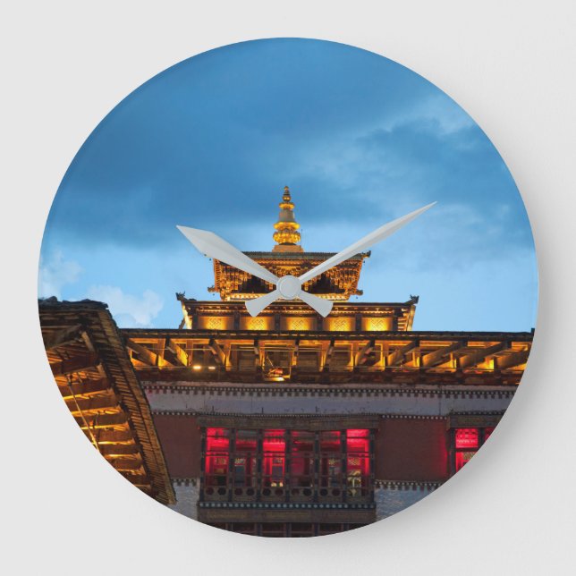 Buddhist Dzong Roof Large Clock (Front)