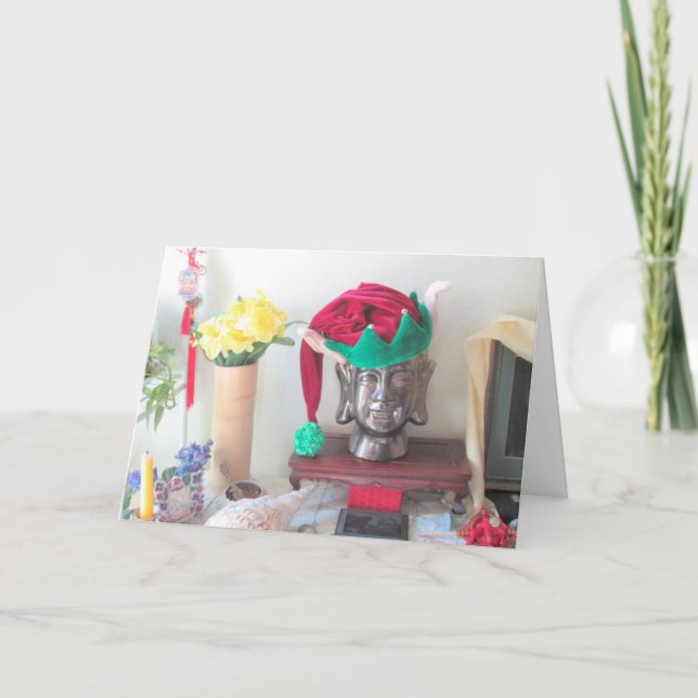 Buddhist Elf Christmas Card (Front)