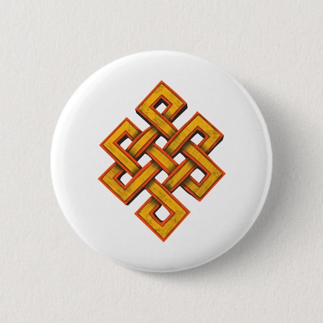 Buddhist Endless Knot 6 Cm Round Badge (Front)