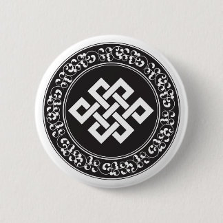 Buddhist Endless Knot 6 Cm Round Badge