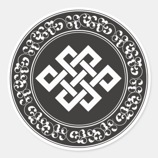 Buddhist Endless Knot Classic Round Sticker (Front)