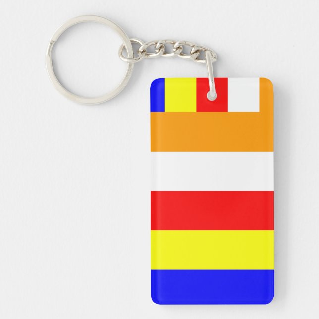 Buddhist Flag Key Ring (Front)