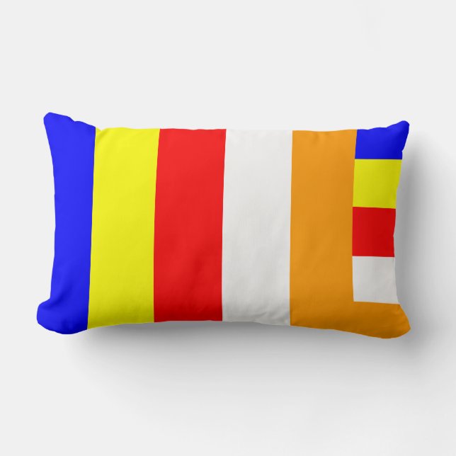 Buddhist Flag Lumbar Cushion (Front)
