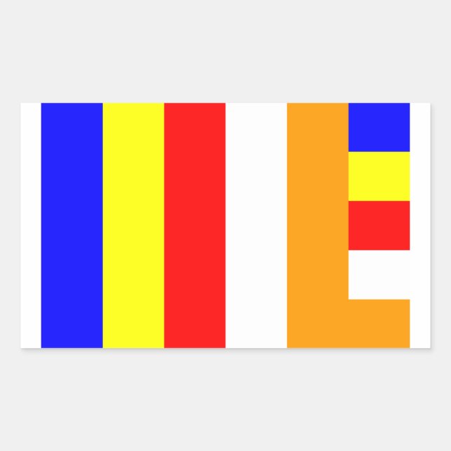 Buddhist Flag Rectangular Sticker (Front)