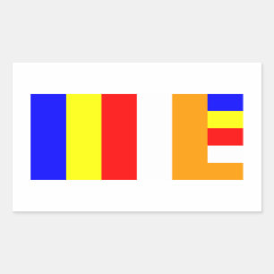 Buddhist Flag Rectangular Sticker