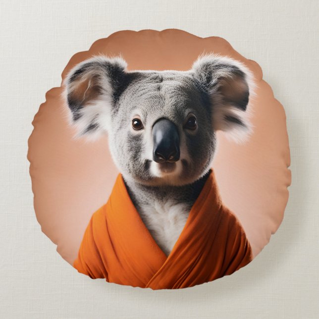 Buddhist Koala Round Cushion (Front)