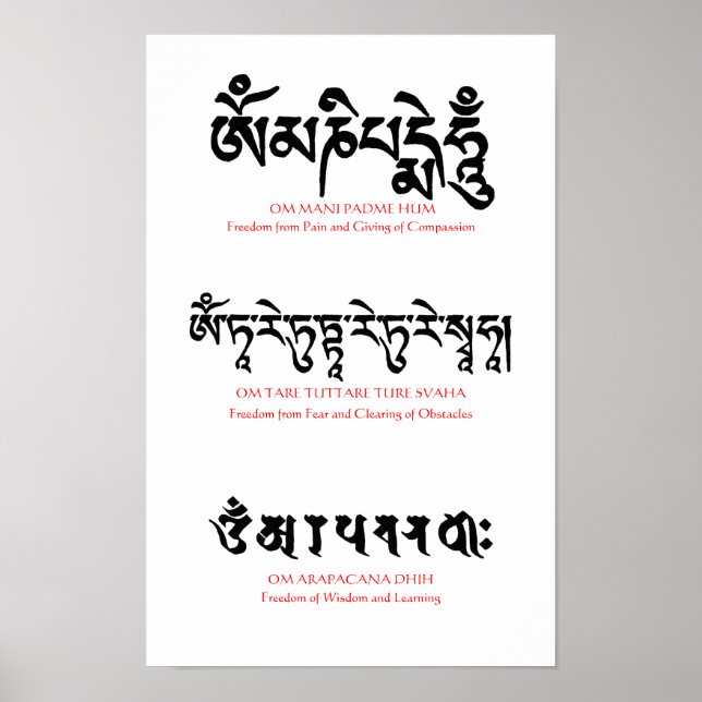 Buddhist Mantra Poster (Front)