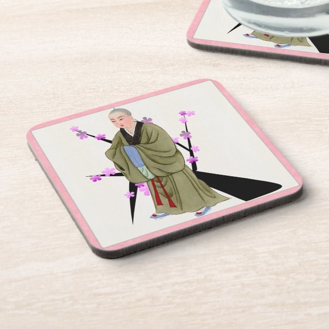 Buddhist Monk Beverage Coaster (Left Side)