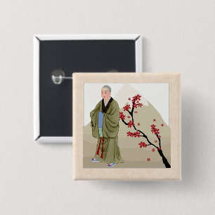 Buddhist Monk Button