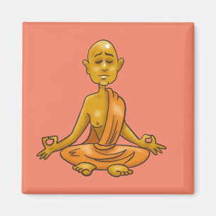 Buddhist Monk in Meditation Magnet