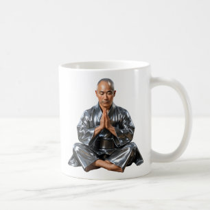 Buddhist monk in prayer coffee mug