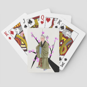Buddhist Monk Playing Cards