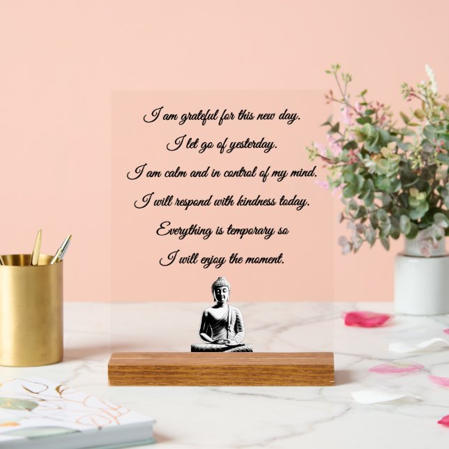 Buddhist Morning Prayer Acrylic Sign (Wedding)