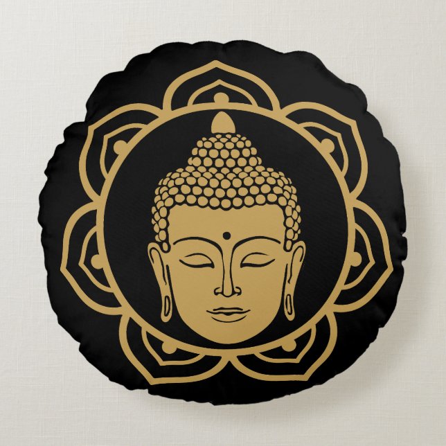 Buddhist Nirvana Day Round Cushion (Front)