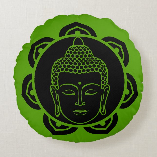 Buddhist Nirvana Day Round Cushion (Front)