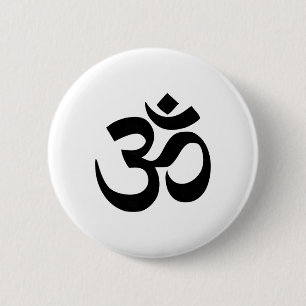 Buddhist Om Symbol 6 Cm Round Badge