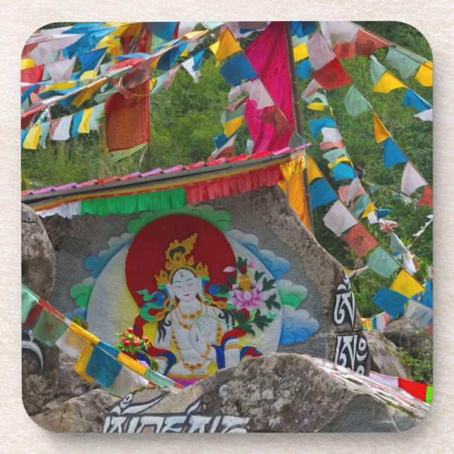 Buddhist Painting on Rocks Coaster (Front)